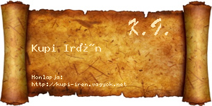 Kupi Irén névjegykártya