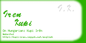 iren kupi business card